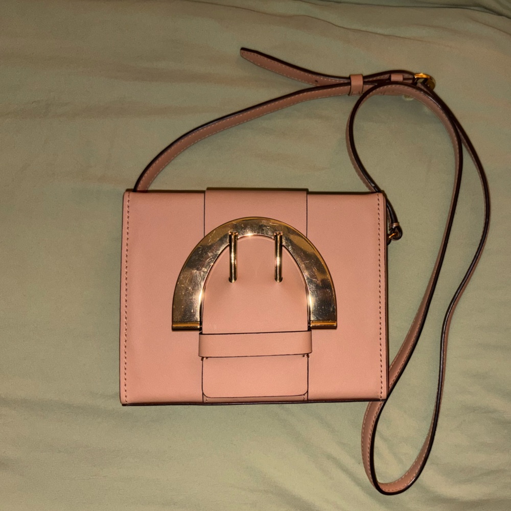 Beige Leather Crossbody Bag